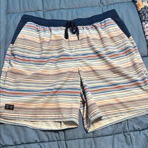 Under Armour Blue and Orange Board Shorts Quick-Dry Swimwear sz XL